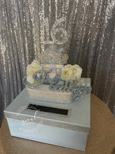 Load image into Gallery viewer, Roses and Tiara Birthday, 30th,40th, 50th, Sweet 16, Quince or Mitzvah Tower Card Box
