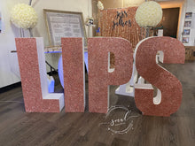 Load image into Gallery viewer, Glitter Large Freestanding Foam Letters Priced EACH for Prop or Candy Dessert Table Wedding, Graduation, Birthday
