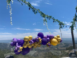 Large Balloon Swag with custom printed balloons! Local Orange County CA Delivery and Set up!