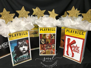 Theatre, Playbill and Entertainment Themed Centerpieces for Sweet 16, 21st, 30th, 40th, 50th Birthday Party