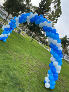 Triple Swirl or Rainbow Balloon Arch Delivered in Orange County California