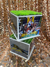 Load image into Gallery viewer, Photo cube or Sports Cube Picture Centerpieces Mitzvah, Birthday any team, any sport
