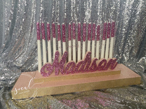 Sweet 16 Candelabra, Candle Lighting Ceremony Name Board, Quince, Bat Mitzvah