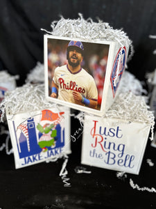 Photo cube or Sports Cube Picture Centerpieces Mitzvah, Birthday any team, any sport