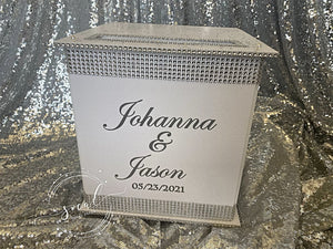 Rhinestone adorned large card box for Wedding, Sweet 16 or Mitzvah!