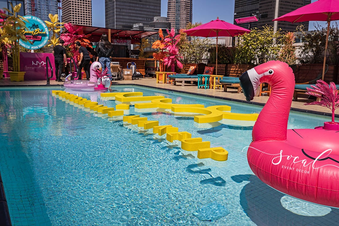 Huge Corporate custom pool float floating logo – SoCal Event Decor