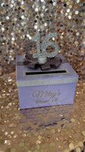 Load and play video in Gallery viewer, Rhinestone Custom Card Box with glitter number or silhouette
