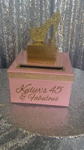 Load and play video in Gallery viewer, Rhinestone Card Box with sparkle stiletto heel or age plaque
