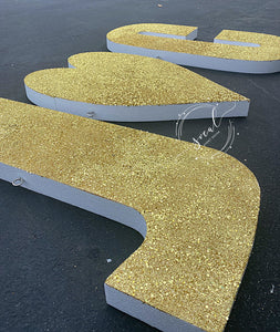 Glittered Pool float Custom party Float Decoration Floating Prop Giant Numbers Letters - Wedding, Birthday, Grad