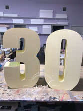 Load image into Gallery viewer, Huge Foam Numbers 16 18 21 30 40 50 freestanding number set prop for Birthday Parties or Anniversary
