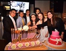 Load image into Gallery viewer, Sweet 16, Quince, Mitzvah Candelabra Candle Lighting Ceremony Roses &amp; Glitter Candles
