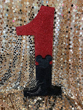 Load image into Gallery viewer, Custom Mickey or Minnie Glitter Prop with ANY Number!

