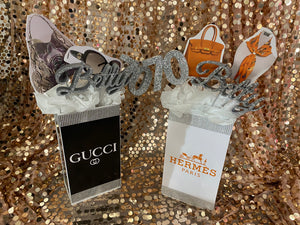 Shopping and Fashion Themed Centerpieces for Sweet 16, 21st, 30th, 40th, 50th Birthday Party