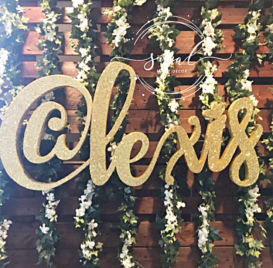 Custom Script Name for wall hanging, Candy Buffet. Sweet 16, backdrop, Nursery, Quince, Mitzvah