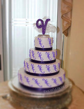 Load image into Gallery viewer, Cake topper with custom silhouette! Any age, number, shape, 16, 15, Stiletto, Cinderella
