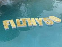 Load image into Gallery viewer, Glittered Pool float Custom party Float Decoration Floating Prop Giant Numbers Letters - Wedding, Birthday, Grad
