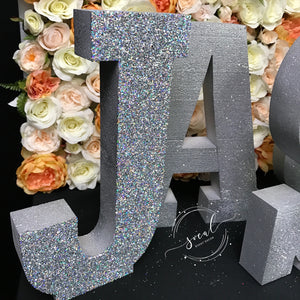 Individual free standing letters - painted, glittered or plain priced each free ship