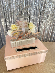 Roses and Tiara Birthday, 30th,40th, 50th, Sweet 16, Quince or Mitzvah Tower Card Box